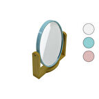 OVAL  8 İNÇ= 20.5X15.5CM AHŞAP BAMBU AYAKLI MAKYAJ AYNASI ÇİFT TARAFLI RENKLİ PLASTİK ÇERÇEVE (2818)