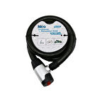 ANAHTARLI AÇ-KAPA KİLİT KAPAKLI MOTOR - BİSİKLET KİLİT ÇELİK TEL SİYAH ŞEFFAF KILIF 24MMX150CM (2818)