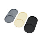 2 BÖLMELİ   OVAL   RENKLİ SİLİKON  YAĞDANLIK - SABUNLUK ALTLIK  12 X 24.5CM (2818)