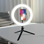 8inç 20cm Youtube Instagram Tiktok Selfie Stüdyo Video Fotoğraf Ring Light Tripod Led Halka Işık (2818)