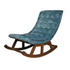 Asedia Miskin Ceviz Mavi Sallanan Sandalye Dinlenme Emzirme Baba Tv Okuma Uzanma Koltuğu Berjer