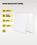 48W 60X60 Backlight Led Panel Armatür Beyaz Işık 2 Adet