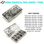 595 Parça M3 İnox YSB Vida Somun ve Pul Seti