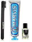 Marvis Acquatic Mint Diş Macunu 85 ml + Orta Sert Diş Fırçası + Konsantre Ağız Gargarası 30 ml