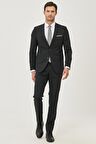 Erkek Siyah Ekstra Slim Fit Dar Kesim Siyah Spor Takım Elbise
