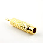 3.5 mm Erkek-6.3 mm Dişi Stereo Çevirici Gold