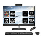 HP 24-CR0013NT R7 7730U 8GB 256GB SSD Radeon Graphics 23.8" FHD IPS FDOS All In One PC Siyah & PER4