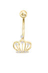 Altın Taç Model Göbek Piercingi