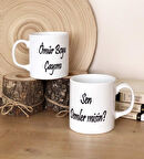 Çiftlere Özel Ömür Boyu Çayımı Sen Demler Misin Tasarılı 2'li Kupa Bardak