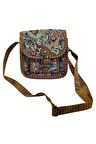 Kilim Desenli Otantik Renkli Omuz Askılıklı Iki Gözlü Kadın Çanta No4 Kb