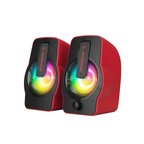 KIRMIZI - RGB IŞIKLI 1+1 HOPARLÖR SPEAKAER SET USB KABLO 2.0 MULTİMEDYA - 6W (2)