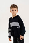 Kapüşonlu Ribanalı %100 Pamuk Üç İplik Erkek Çocuk Sweatshirt