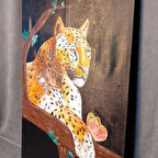 Uretti - Yasemin 4065 - 5719 El Yapımı Vahşi Yaşam Leopar Kanvas Tablo