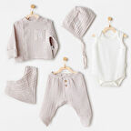 Andywawa AC25830 Natural Gift Müslin 5'Li Hastane Çıkışı Grey