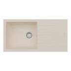 RealStone Assos 86 XL P011 Granit Evye 860x435 mm Tek Göz Damlalıklı Mutfak Evyesi - RealStone P011 Assos 86 XL Krem