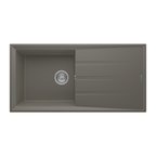 RealStone Efes 100 P012 Granit Evye 1000x500 mm Tek Göz Damlalıklı Mutfak Evyesi - RealStone P012 Efes 100 Gri