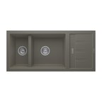 RealStone Artemis P024 Damlalıklı Granit Evye Çift Göz Mutfak Evyesi - RealStone P024 Artemis Gri
