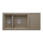 RealStone Artemis P024 Damlalıklı Granit Evye Çift Göz Mutfak Evyesi - RealStone P024 Artemis Cappuccino