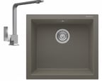 Realstone Gordion 52 Granit Eviye ve Göksu L Kuğu Batarya Seti - 520x470 mm - Gri