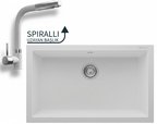 Realstone Gordion 77 Granit Eviye ve Sümela Spiralli Batarya Seti - 765x475 mm - Beyaz