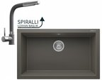 Realstone Gordion 77 Granit Eviye ve Sümela Spiralli Batarya Seti - 765x475 mm - Gri
