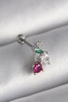 316L Çelik Gümüş Renk Zirkon Taşlı Tragus Piercing TJ-PR1227