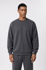 Erkek Respire Basic Oversize Sweatshirt Füme