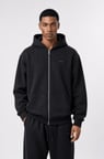 Erkek Respire Basic Oversize Zip Siyah