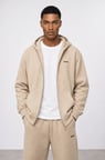 Erkek Respire Basic Oversize Zip Bej