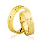 Harem Altın Sarı Ortası Şeritli Altın Alyans 2901-1