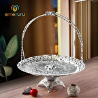 Kaideli Tutmalı Sunum Tepsisi - İşlemeli Metal Tepsi – Altın ve Gümüş Renk Seçenekleriyle