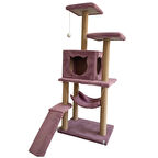 Reyo Pet S9 Kedi Tırmalama Kulesi Platformlu 124 cm Gül Kurusu