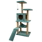 Reyo Pet S9 Kedi Tırmalama Kulesi Platformlu 124 cm Turkuaz