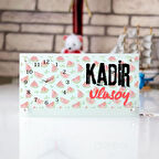 Karpuz Desenli Kişiye Özel Cam Masa Saati – İsim Yazılı Masaüstü Dekor Saat