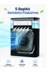 Püskürtmeli Masaüstü Fan 5 Başlıklı Serinletici, 600 ml Su Haznesi, 3 Kademe Fan, Type-C Bağlantı