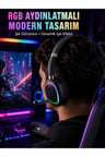 RGB Işıklı Bluetooth Mikrofonlu Kulaklık Uzun Süreli Kullanım Type-C Şarjlı