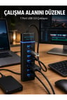 7 Girişli USB 3.0 Hub 5Gbps LED Göstergeli USB Çoğaltıcı