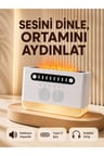 8 Çeşit Beyaz Gürültülü Kablosuz Hoparlör ve Renkli Alev Efektli Gece Lambası