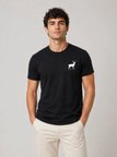 Modi Green Erkek Minimal Geyik Logolu Tişört Bisiklet Yaka Kısa Kol Yazlık T-Shirt - Siyah