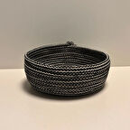 Uretti - Meryem 1743 - Pamuk Kordon Sepet - Siyah / Beyaz
