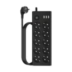 Çoklu Priz 10 lu + 3 USB + 1 Type-C 3680W 16A Anahtarlı Akım Korumalı Uzatma Prizi (2 Metre Kablo) FTR14