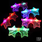 Işıklı Yıldız Şekilli Led Parti Gözlüğü 5 Renk 6 lı Set