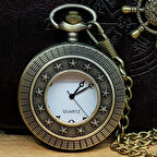 Metal Köstekli Cep Saati Yıldız Model