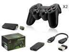 Retro Oyun Stick Hdmi Çift Gamepad Seti 2.4G Kablosuz - Siyah HD327