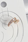 Pirinç Gold Renk Zirkon Taşlı Kadın Kıkırdak Küpe - TJ-BKP10574