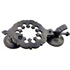 Antika Tarz Dekoratif Pirinç Osmanlı Kapı Tokmağı, Taktak - 265x75mm, Oksit