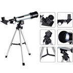 Mini Teleskop Kara Uzay Teleskobu Aliminyum Gövde Tripodlu 50 x 360