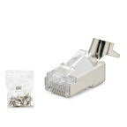 Cat7 Konnektör 25Li Paket Metal Sılver HDX5055
