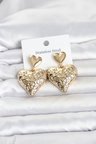 316L Çelik Gold Renk Kalp Model Kadın Küpe TJ-BKP11825