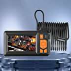 30 Mt Ekranlı 2 Kameralı Endoskop Yılan Kamera Sert Kablo Işıklı 8 MM